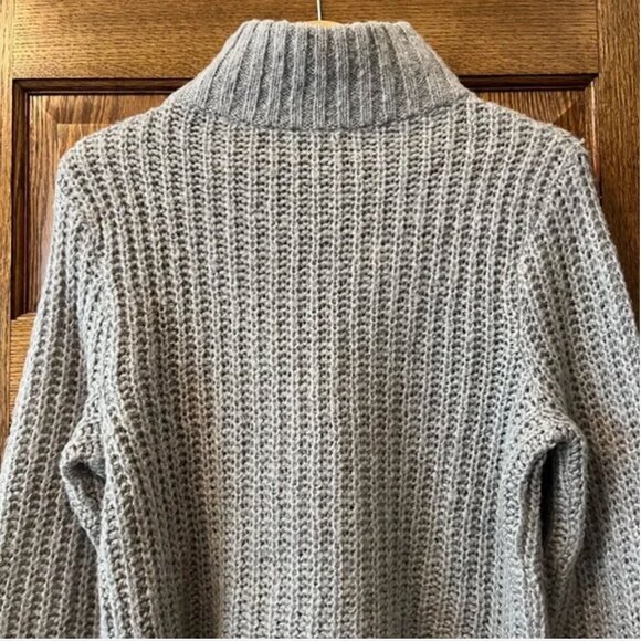 VALETTE Wool Blend Chunky Gray Knit Sweater Oversized Relaxed Fit | Size XS - Picture 5 of 9
